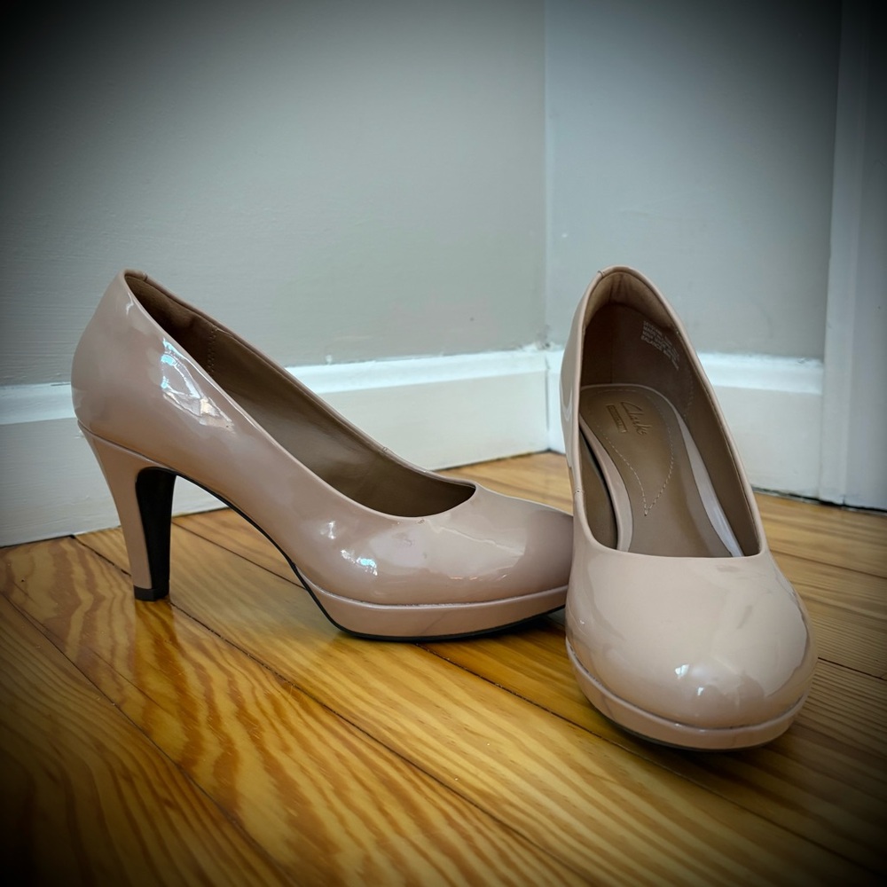 Clark’s Nude Patent Heels